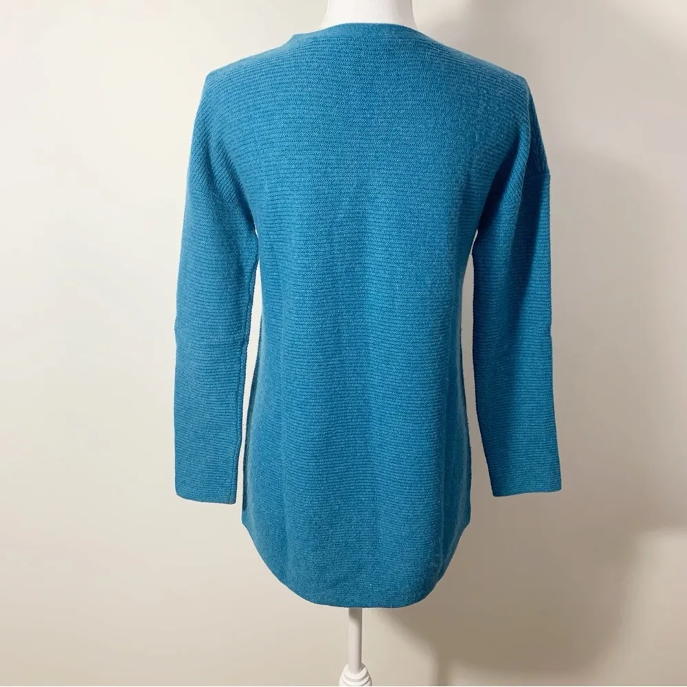 Griffen Teal Cashmere Ribbed Knit Crew Neck Sweater Size S Blue - Image 8