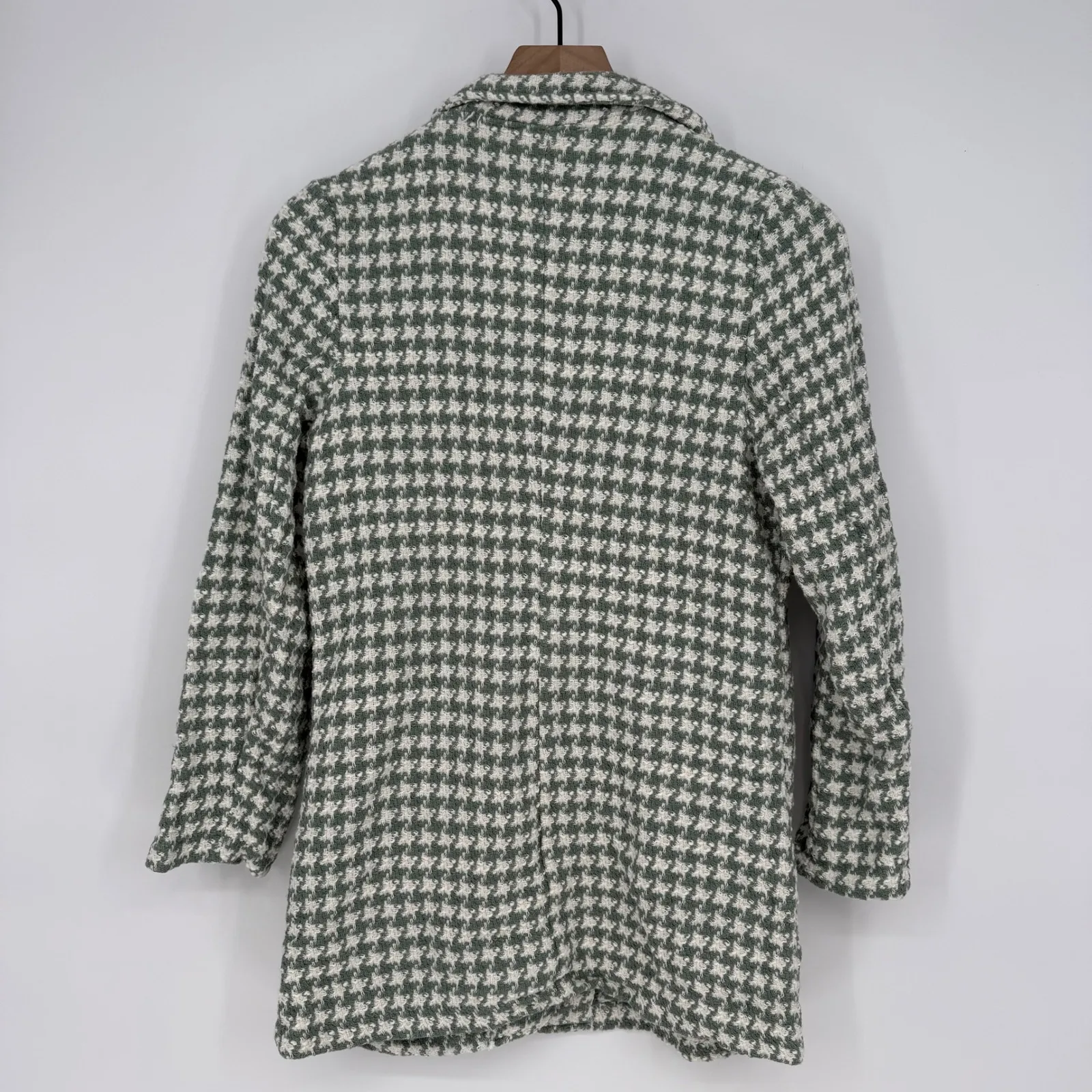 Sa Sa Houndstooth Blazer Jacket Green White Button Front Made in Italy Size undefined - Image 10