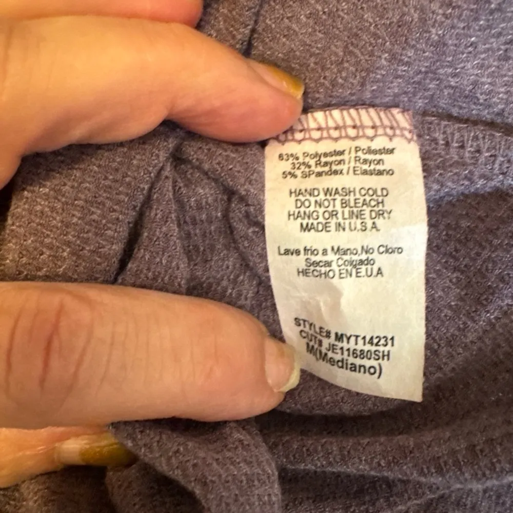 Adora Women's Purple Long Sleeve Waffle Knit Tunic NWT Sz M Size M - Image 4