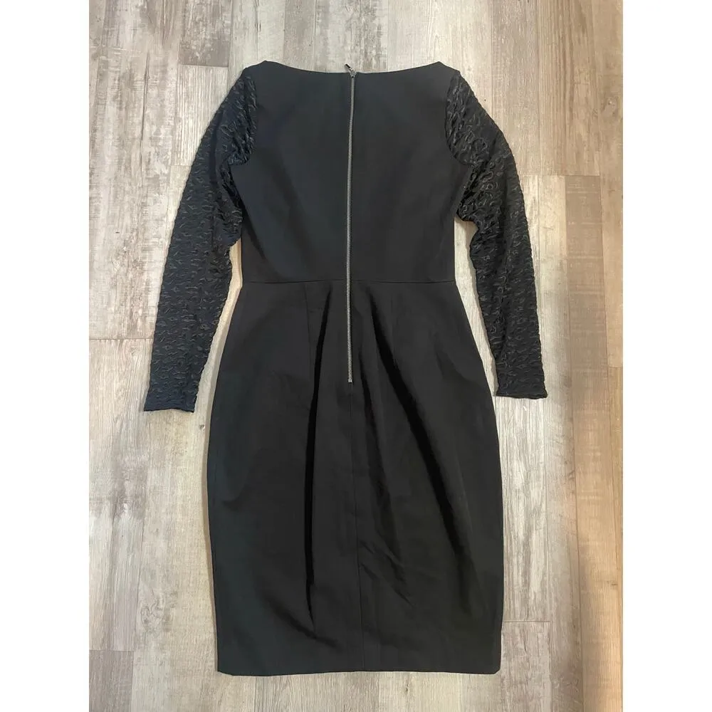 Roland Mouret for Banana Republic Black Sheath dress with lace. Size 10 - Image 10