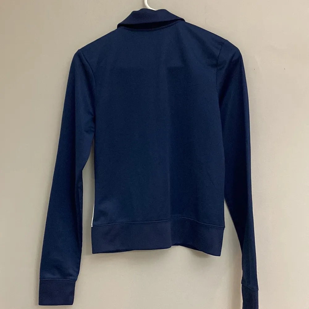 Hollister women’s blue and white full zipper athletic sweatshirt size M - Image 8