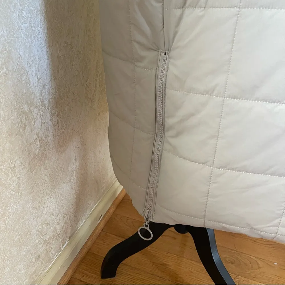 TOPSHOP Women’s Pearl Padded Hooded Long Reversible Puffer Coat In Cream US 10 - Image 16