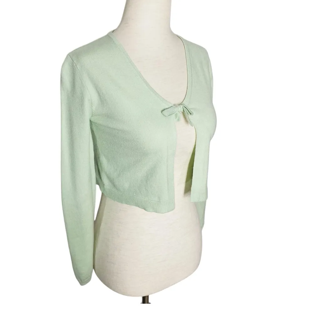 PAISLEY LANE Mint Green Shrug Bolero Cardigan Size 10 - Image 2