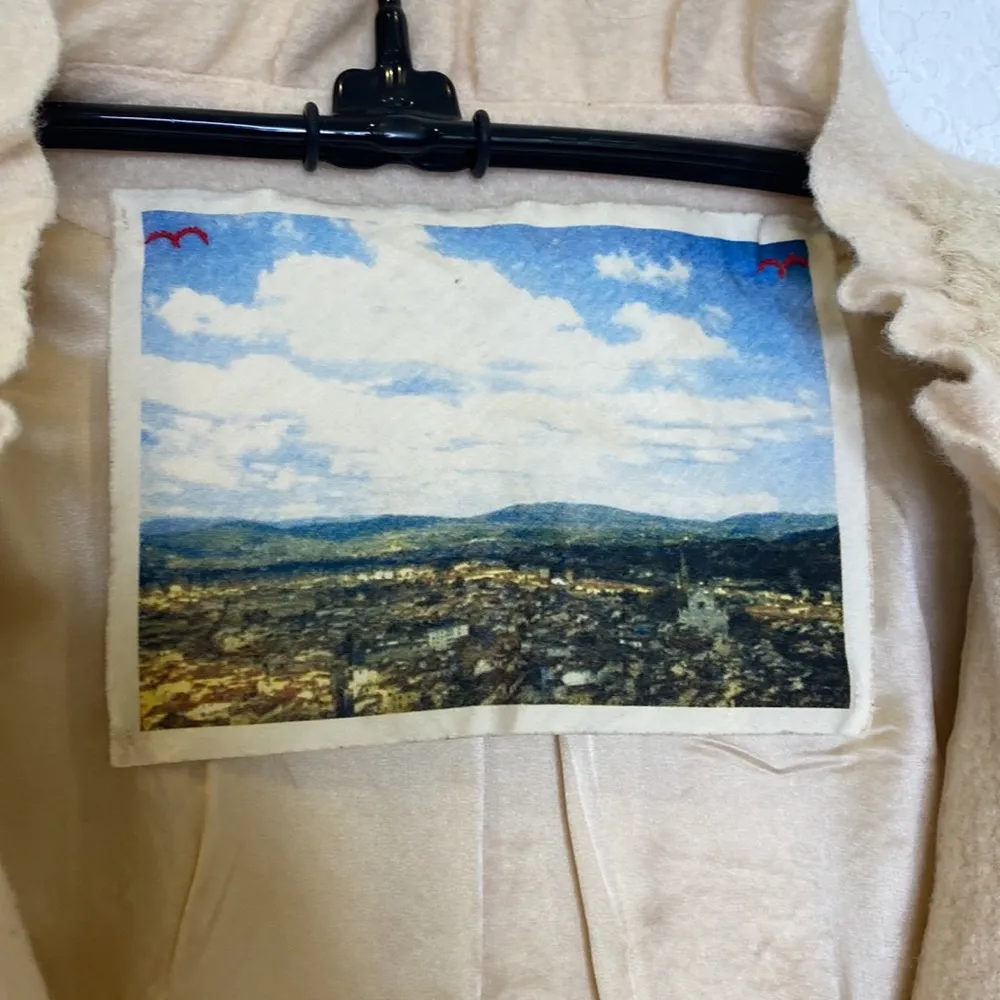 Anthropologie Faux Fur Cropped Long Sleeve Zipper Jacket/Cardigan EUC Sz M Wool - Image 5