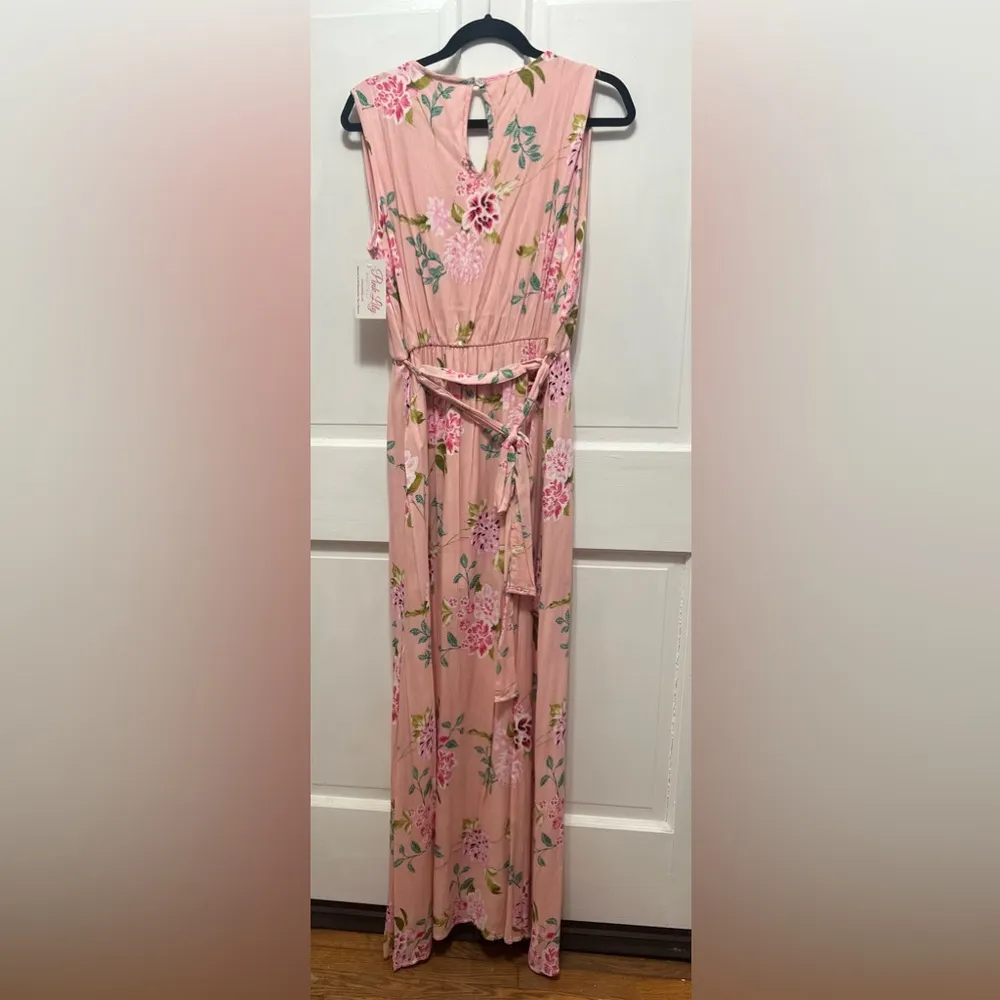 Pink Floral Maxi Dress in Large - Image 2