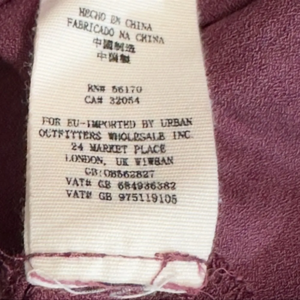 Free People maroon Long‎ Sleeve Purple Embroidered & Mesh Top Size XS - Image 13