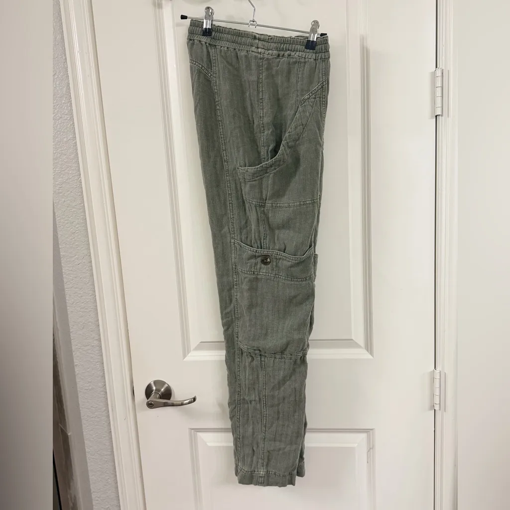 Free People Sage Green Cargo Pants - Image 3