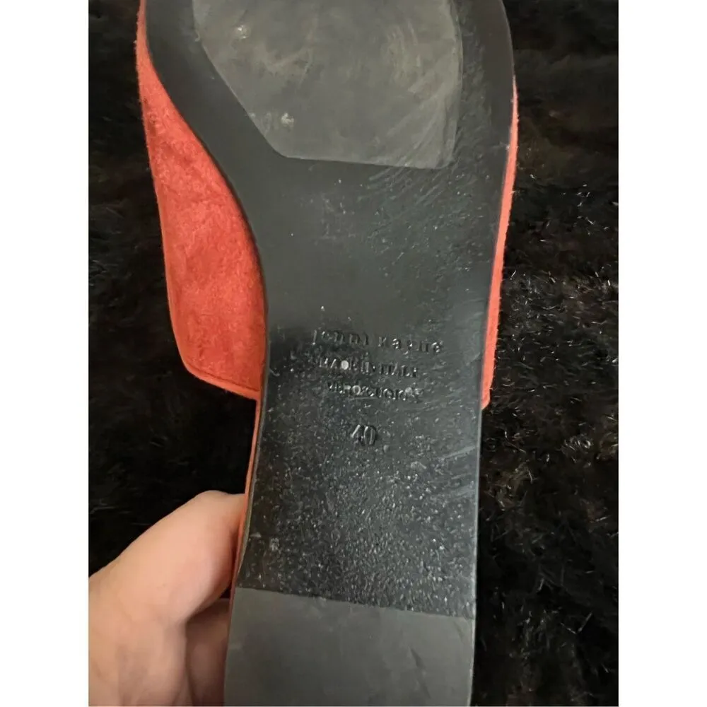 Jenni Kayne rust suede leather mules 40 9.5 - Image 6