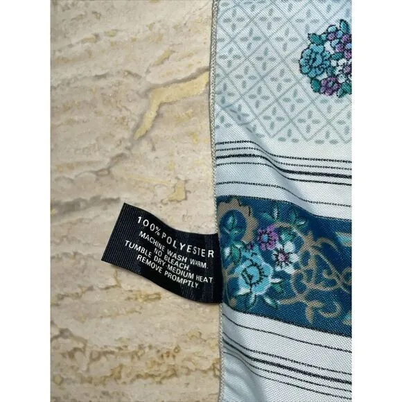 Symphony scarfs rectangle blue Floral‎ 6.5"x58" rectangle - Image 2