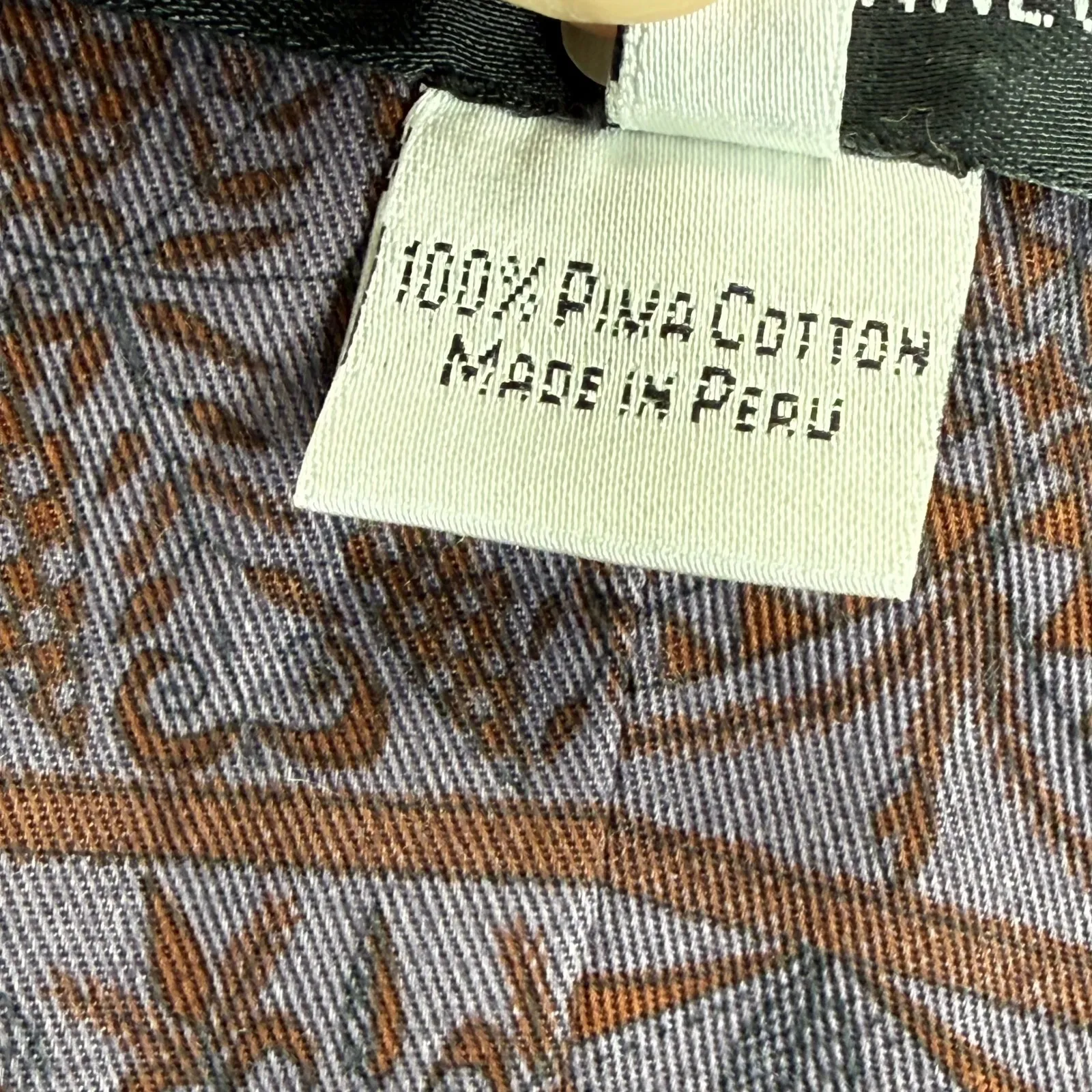 Peruvian Connection Size 10 Jacket Geometric Print Zip Up 100% Pima Cotton - Image 5