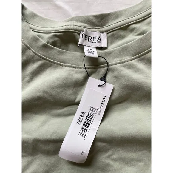 Terea by Andrea Pitter Sage Green Cropped Blouse with Ruffle‎ Details - Image 2