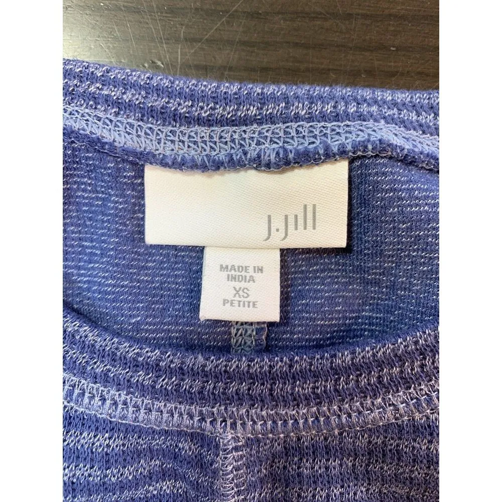 J Jill Striped Knit Sweater Dress Tunic Womens XS Petite Stretch Coastal Comfort - Image 4