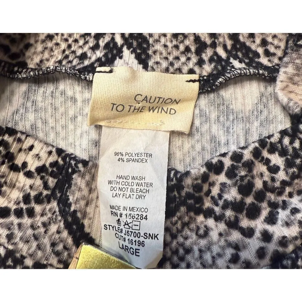 Caution To The Wind Sleeveless Snake Print MIDI Dress Womens Size Large - Image 4