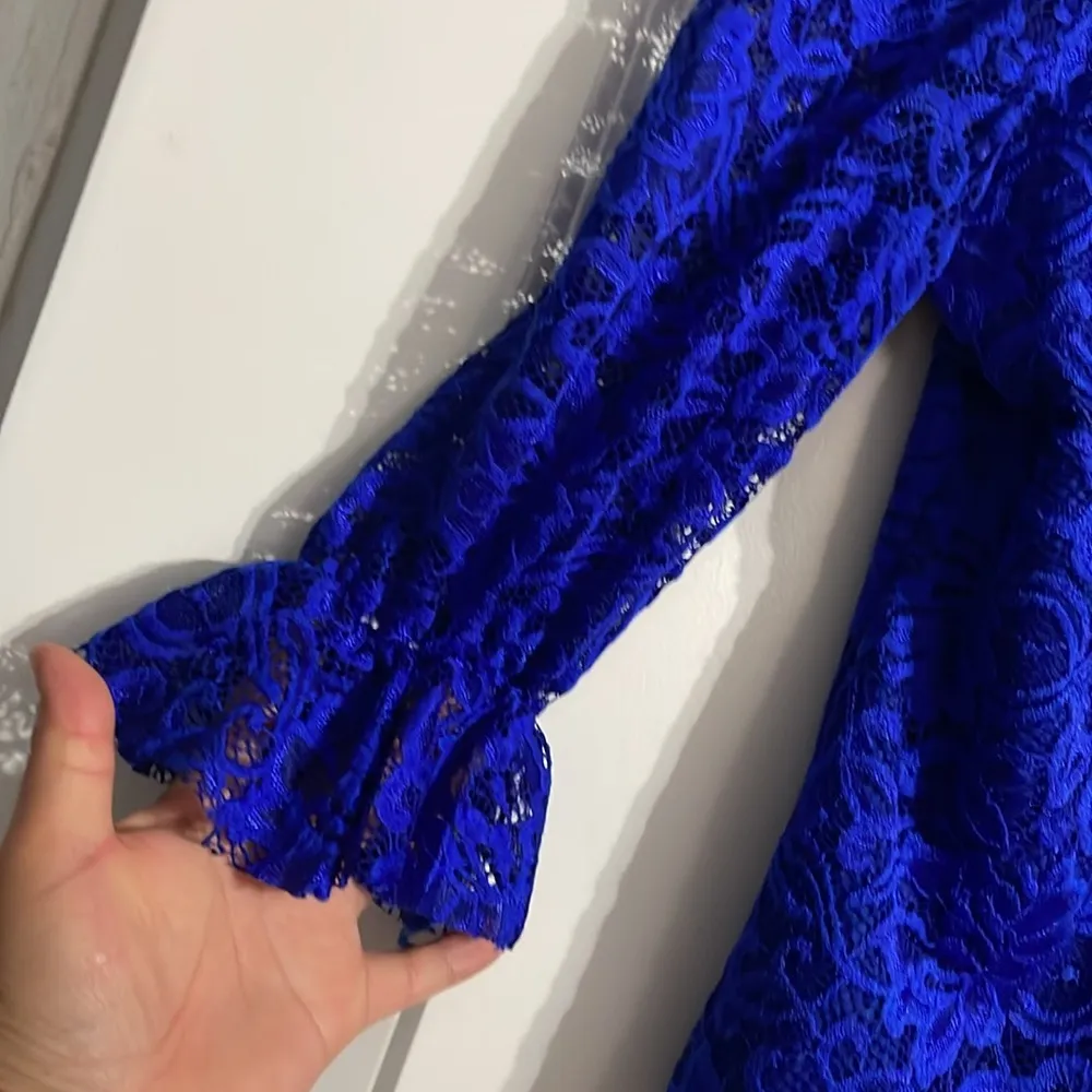 Body Shaper Faja Blouse Top Blue Lace Made in Colombia Body Control Size XL - Image 3