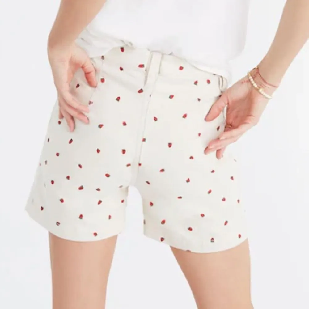 Madewell Emmett Shorts Size 26 Strawberry Print High Rise Twill Cotton Retro - Image 5