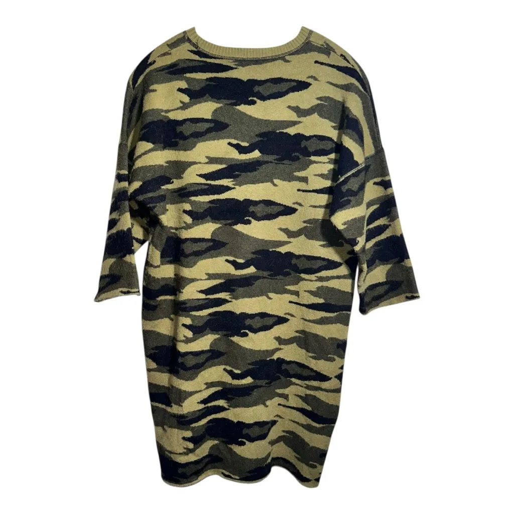 KERISMA Green Camo Bodycon Stretch Sweater Dress Viscose Nylon Poly Angora - M/L - Image 2