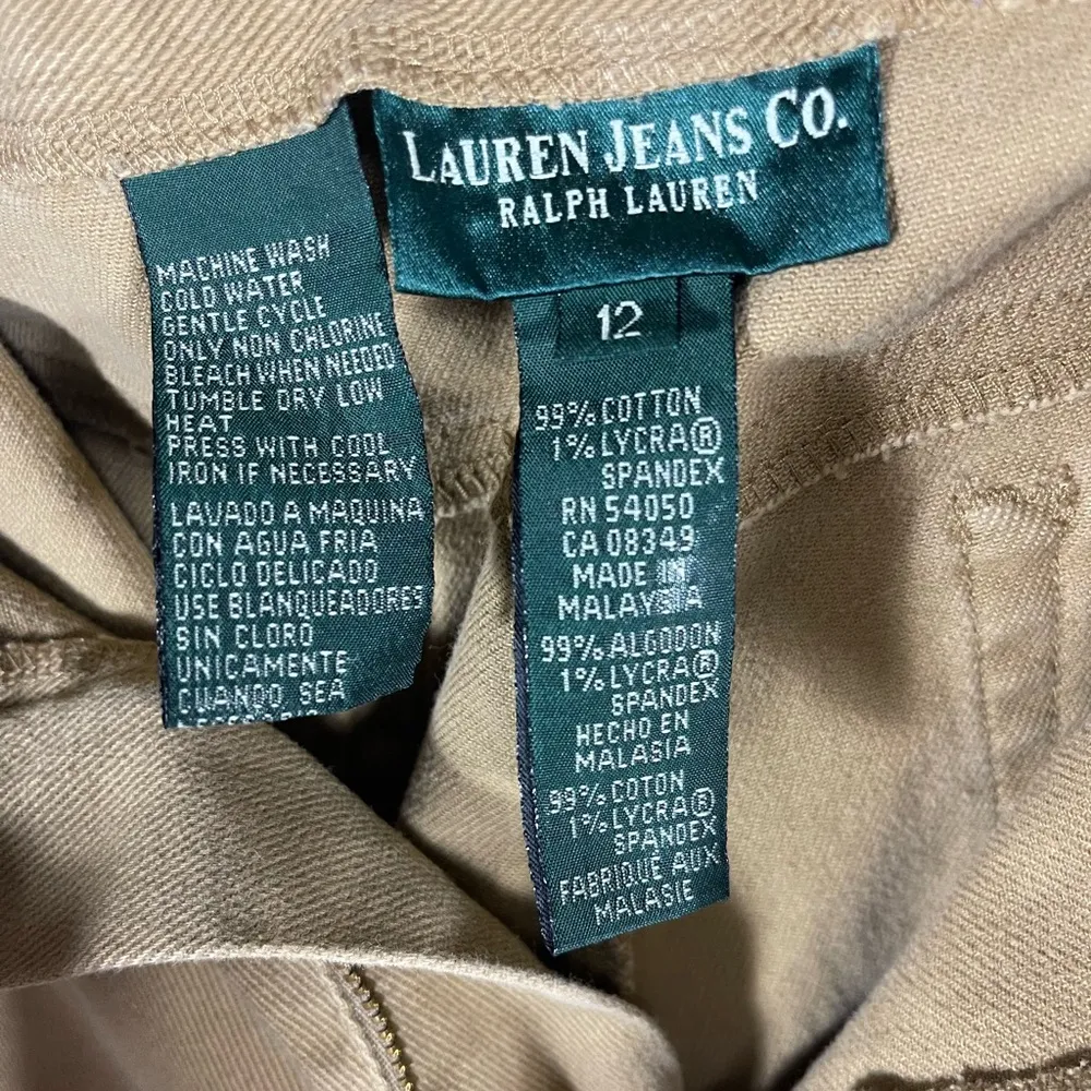 Lauren Jeans Co Ralph Lauren Womens Classic Straight Light Brown Relaxed Sz 12 Tan - Image 5