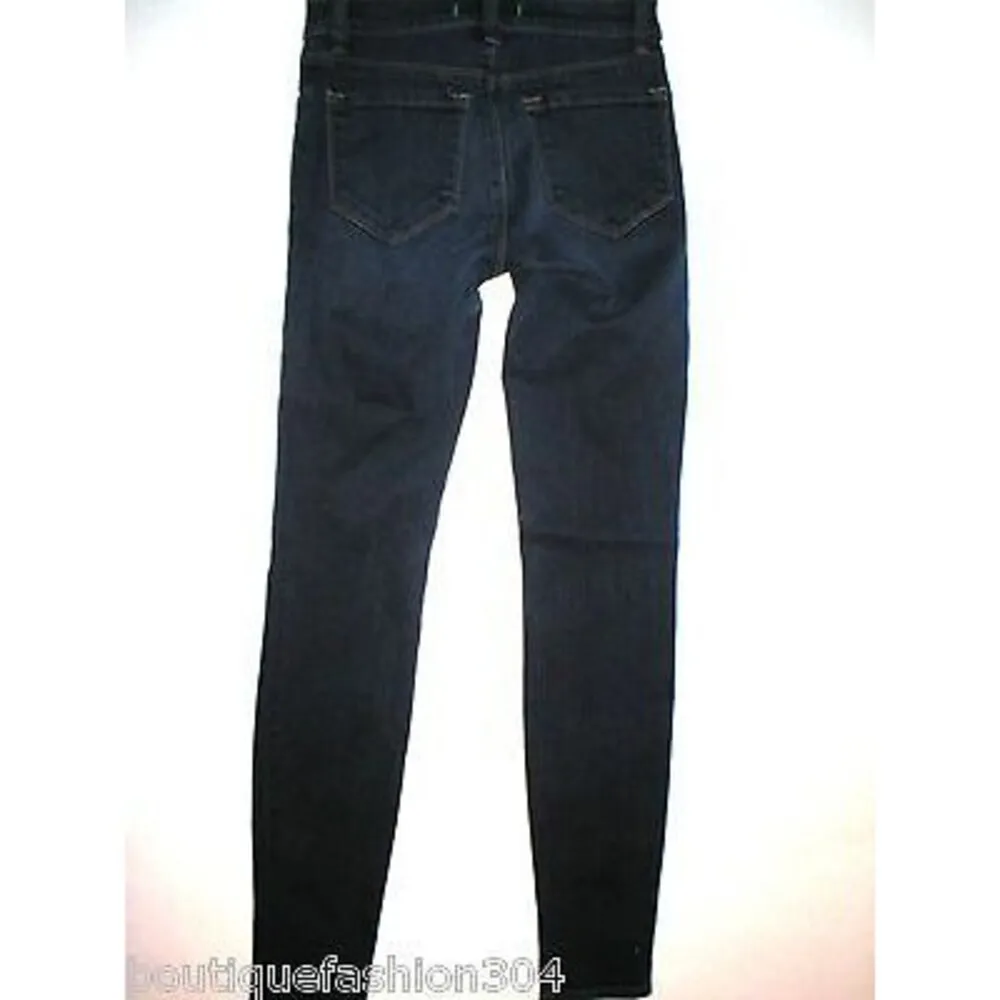 New J Brand Jeans Dark Blue Slim Skinny Womens 25 Fashion Designer USA - Image 4