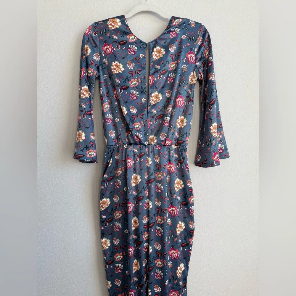 Victoria's Secret Women's Sz S Luxe Satin One Piece Sexy Keyhole Jumpsuit Floral - Image 10