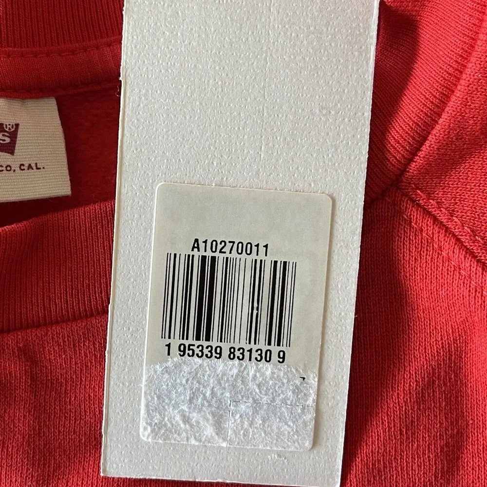 Levi's 2X-Large Sweatshirt Stretch Long Sleeve Red w/ White Logo Womens New - Image 7