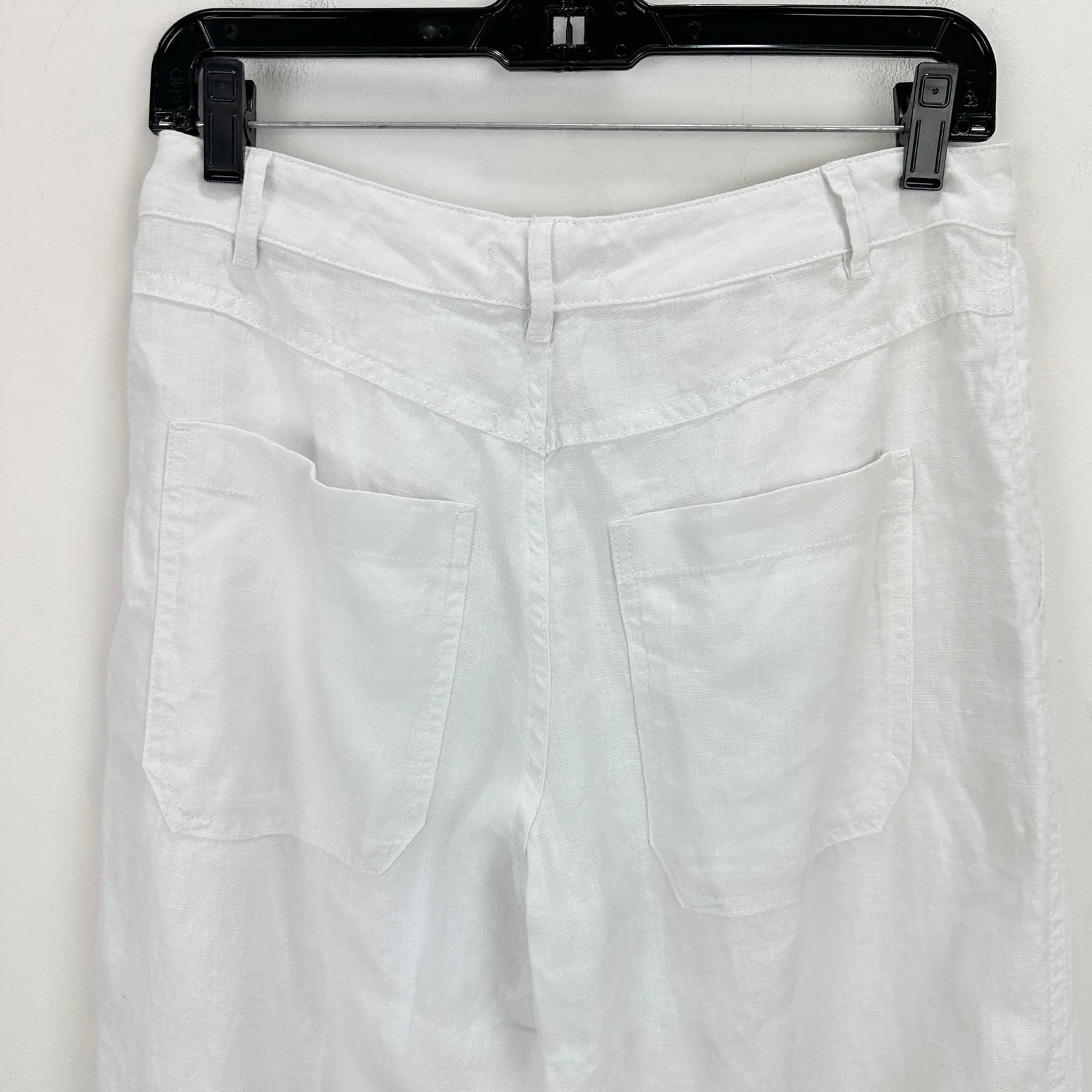 Madewell The Petite Zoe Relaxed Wide Pant in 100% Linen Salt White US 2P NWT - Image 10