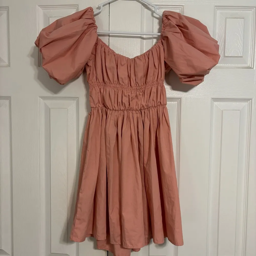 Abercrombie Pale Pink Puff Sleeve Mini Dress - Image 3