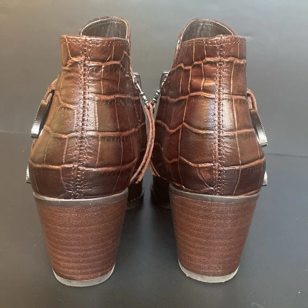 Anthropologie x Sam Edelman Windsor Ankle Western Bootie Chocolate Brown Sz 6 - Image 5