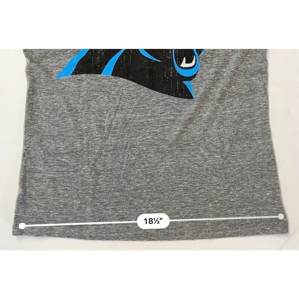 NFL‎ Team Carolina Panthers Gray Vneck Tee Shirt M(10-12) Graphic T-shirt - Image 6