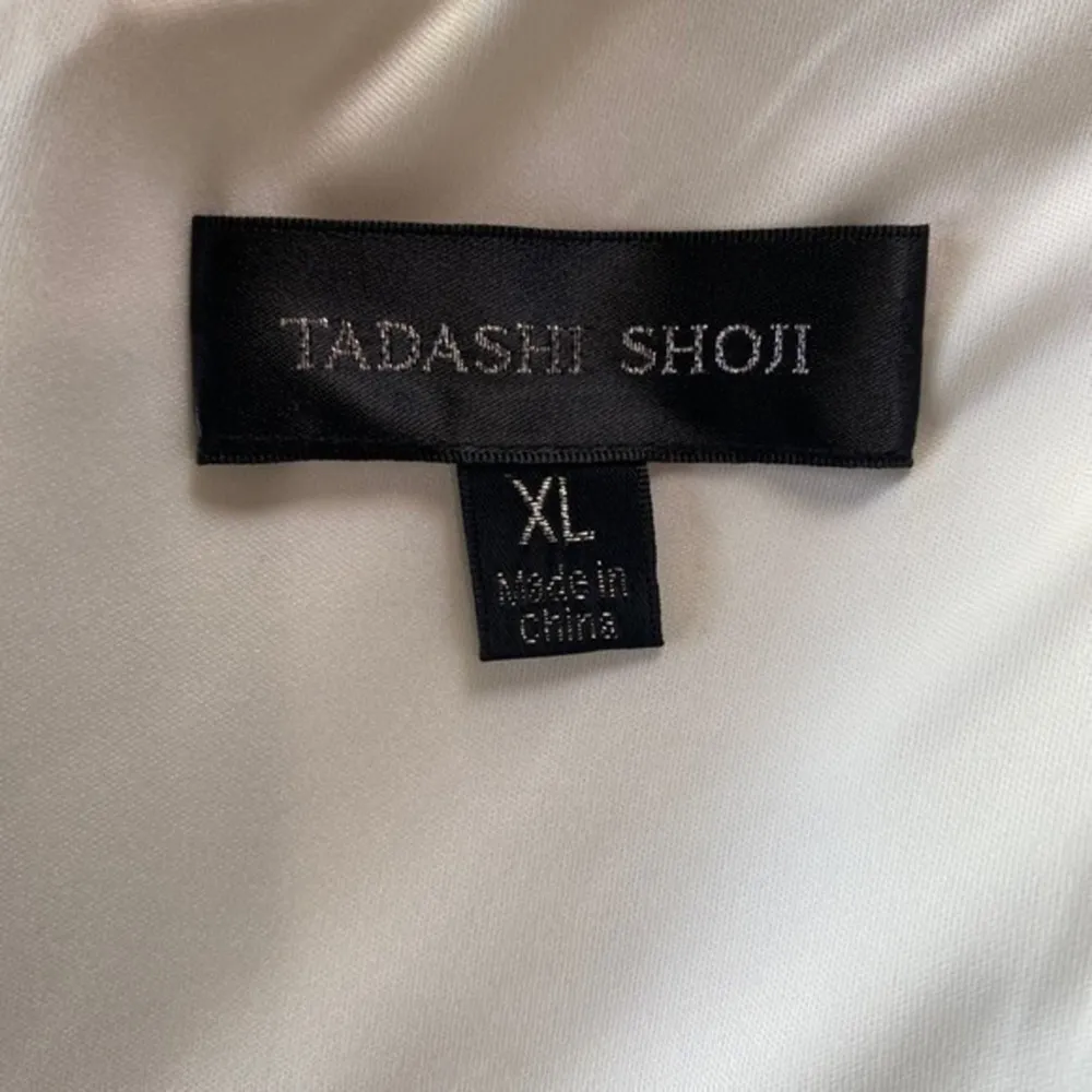 Tadashi Shoji Mayu Sequin Embroidered Silver Ivory Knee Length Formal Dress XL - Image 7