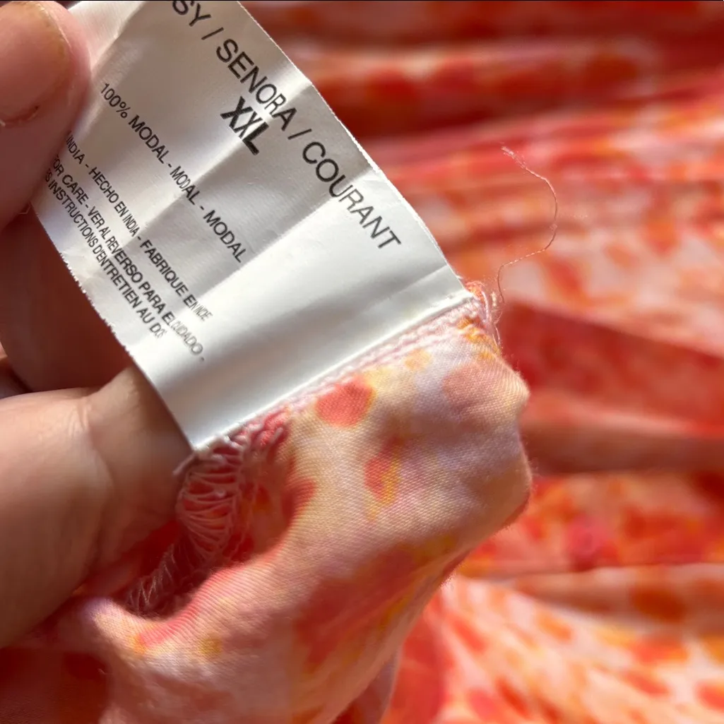 Gloria Vanderbilt Orange and Pink Animal Print Blouse xxl - Image 4