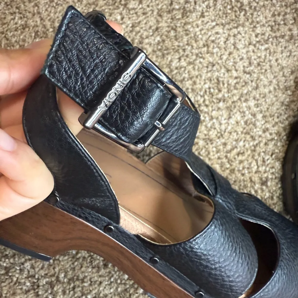 Vionic Black feya Mules Comfortable Leather Clogs size 7 - Image 6