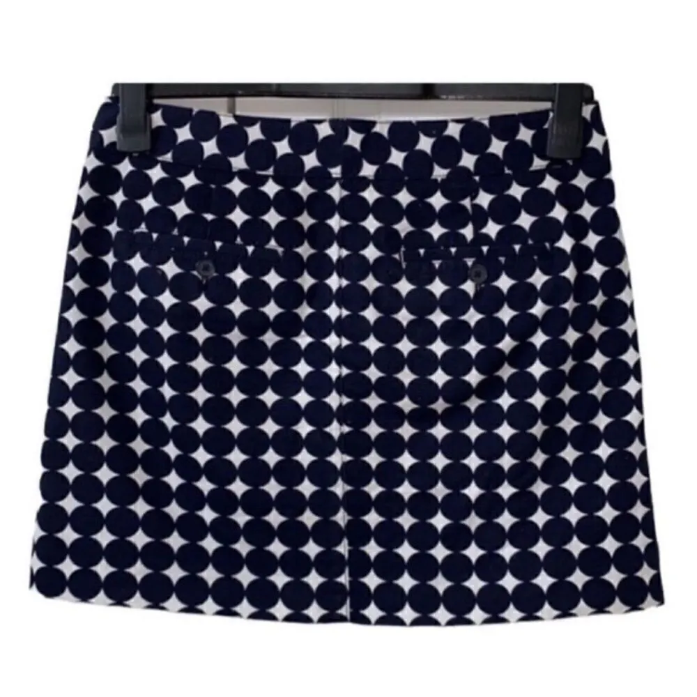Jcrew Polka Dot Blue and White Cotton Mini
Skirt(Size 4) - Image 2
