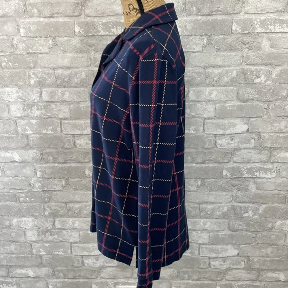 Soma  Navy Plaid PJ Top - Image 2