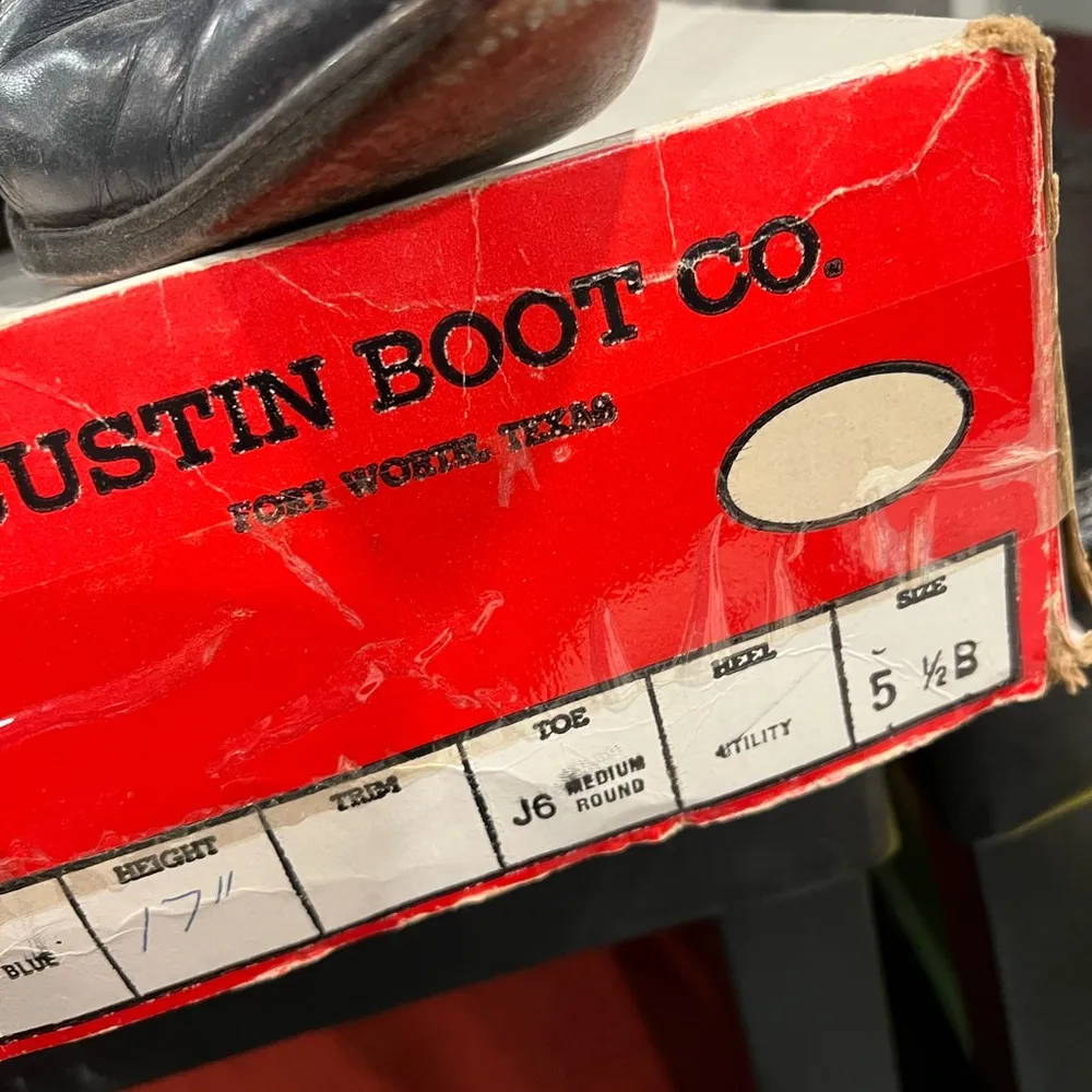 Justin Vintage Butterfly Inlay Blue Western Cowboy Cowgirl Boots 6506 size 5.5 B - Image 3