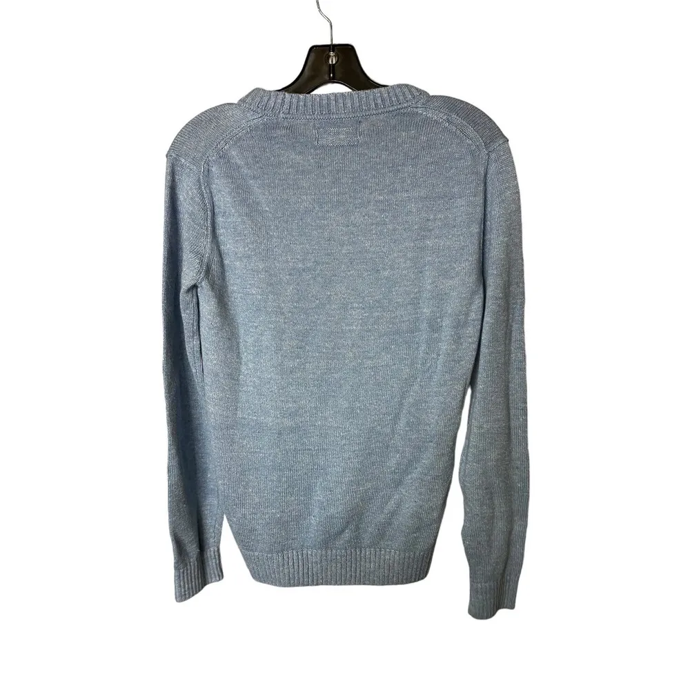 NWT Banana Republic Linen Blend Sweater XS Blue Crewneck Knit Minimalist Modern - Image 2