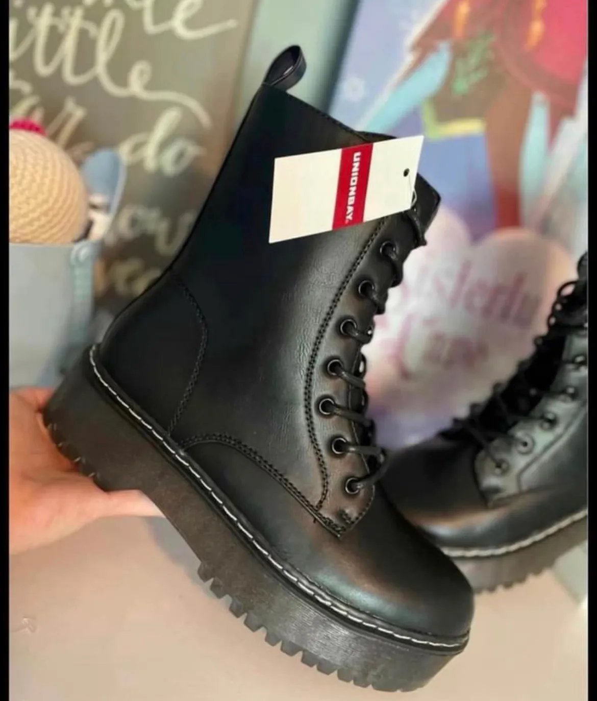 Unionbay Kiwi Leather Platform Combat Boots - Image 9