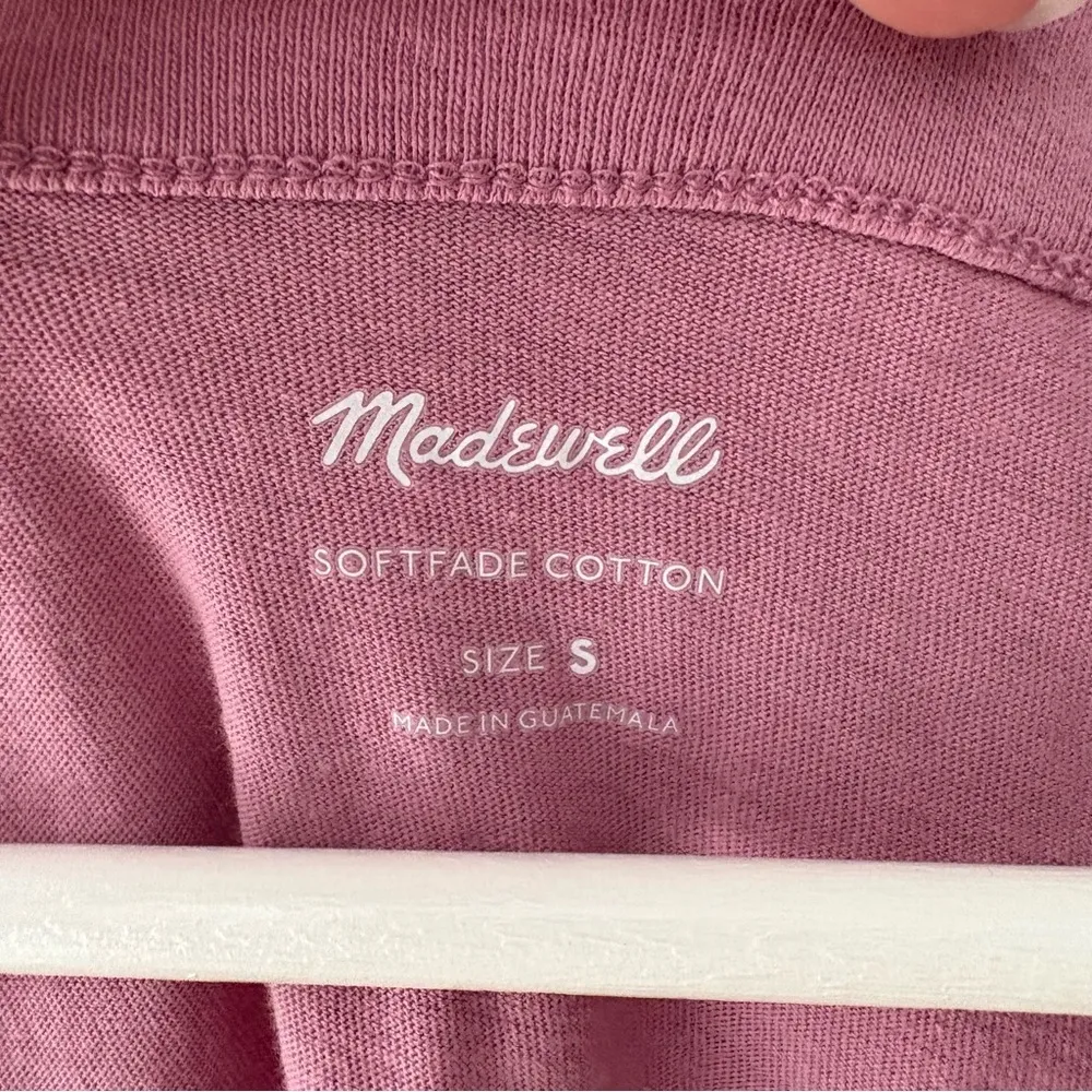 Madewell Softade Cotton Boxy Crop Tank Top Pink/Purple Sz Small - Image 5