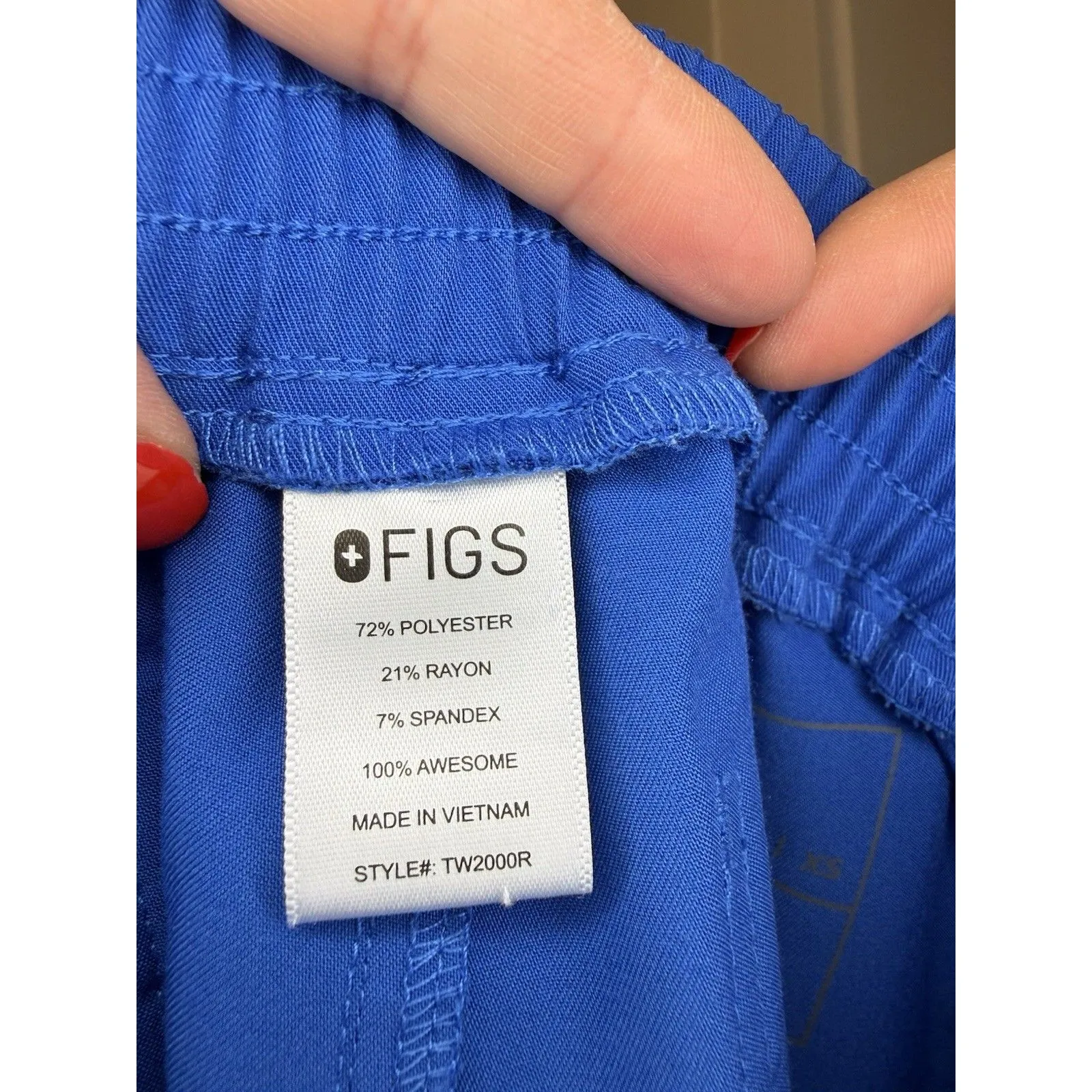 FIGS Technical Collection Yola Skinny Scrub Pants XS TW2000R Women’s Blue Nurse - Image 4