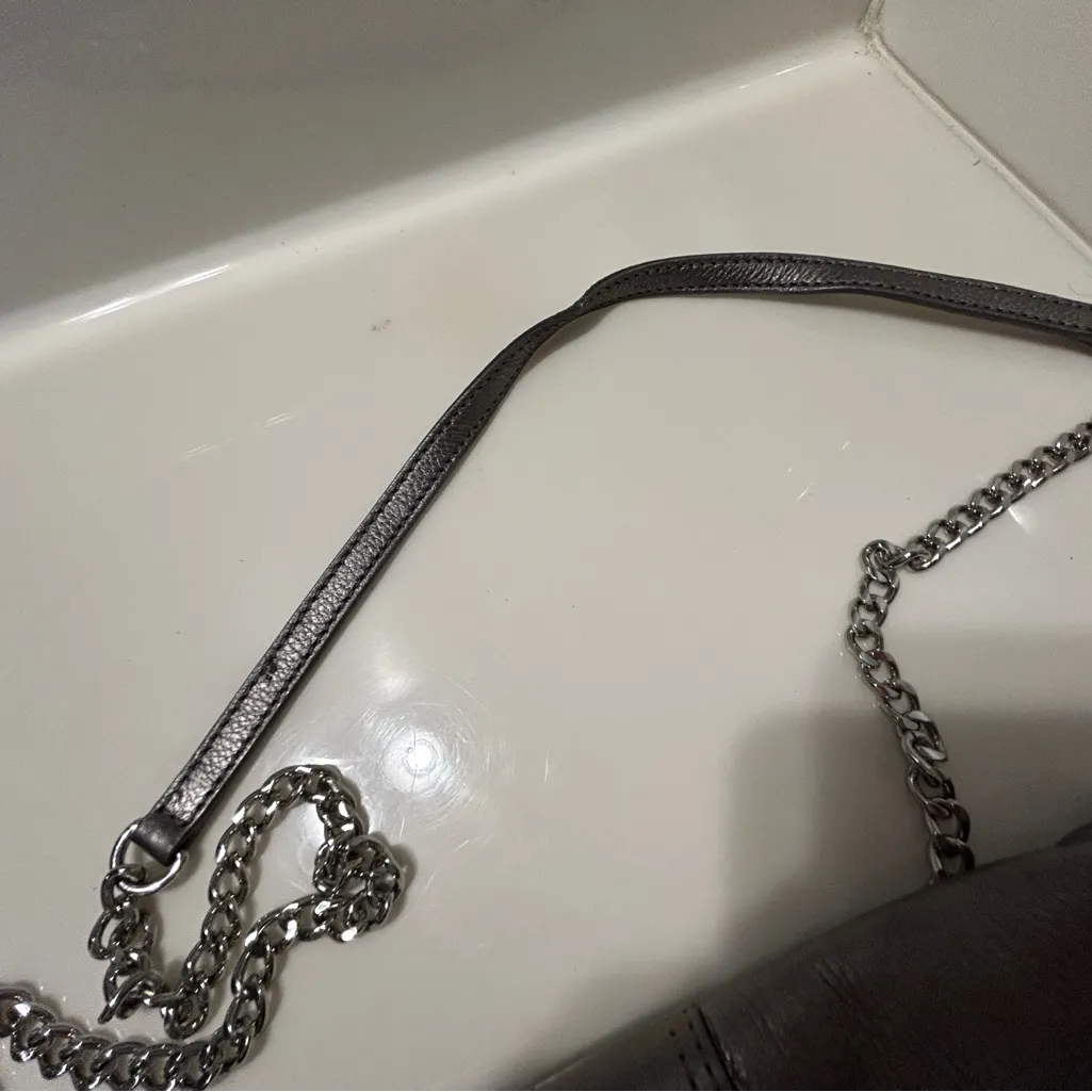 Michael Kors Silver Chain Convertible Crossbody/Clutch - Image 5