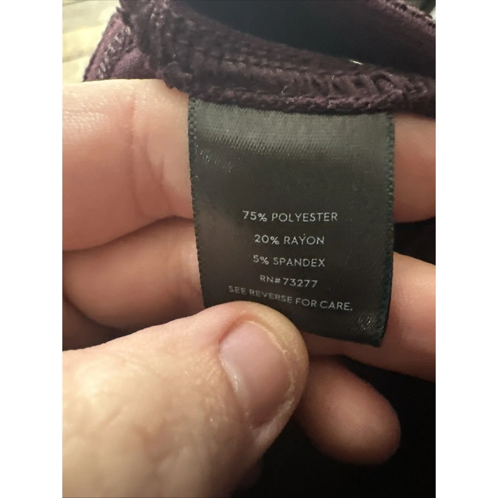 Simply Vera Wang Pants Sz Small Purple Knit Womens Stretch Waist - Image 8