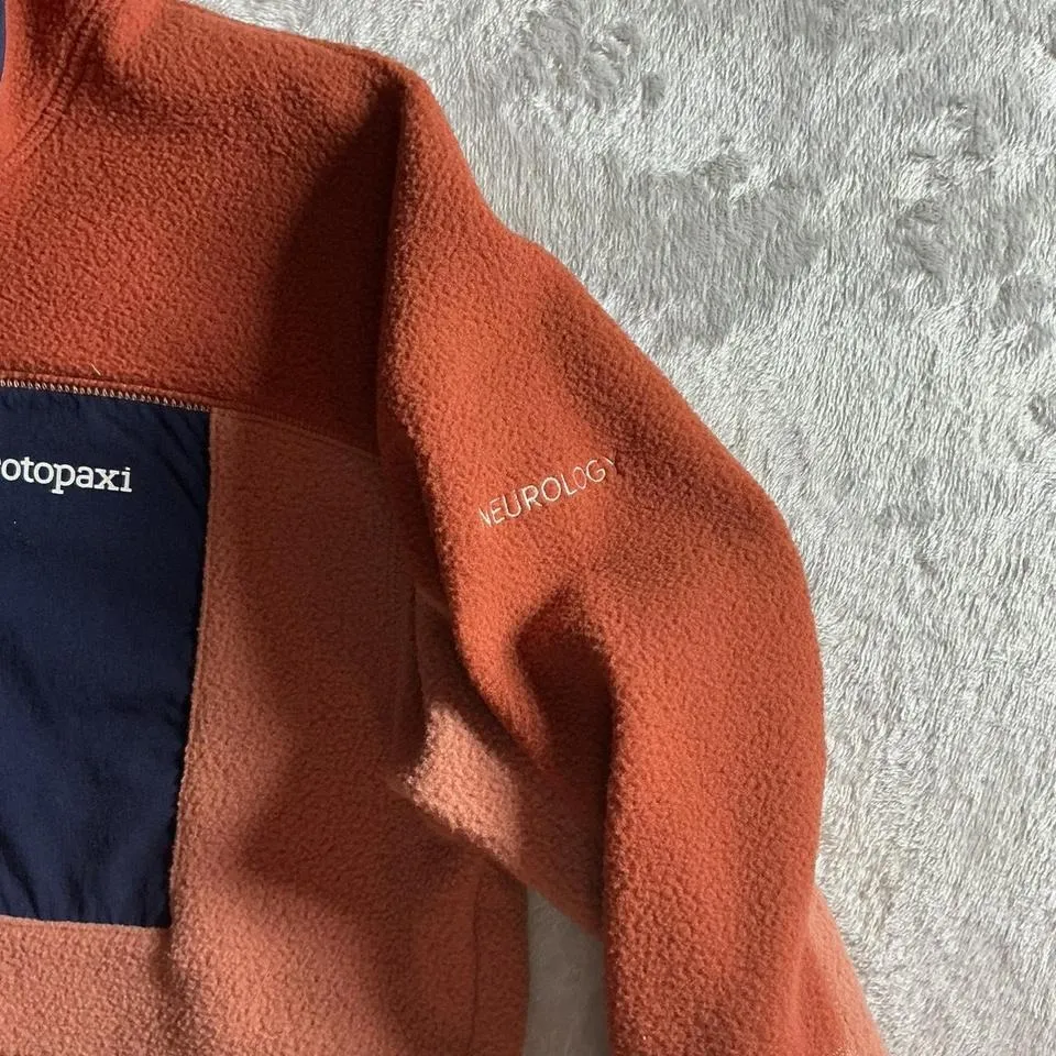 Cotopaxi Quarter Zip Fleece Pullover Orange Navy Size Medium - Image 3