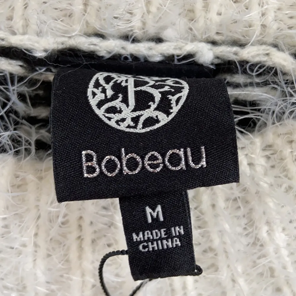 Bobeau Women’s Eyelash White Colorblock Pullover Sweater Size Medium NWT - Image 9