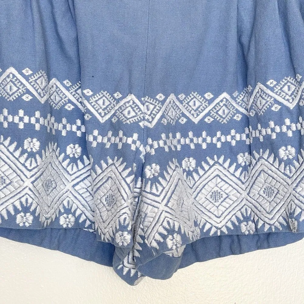 Suno Shorts Womens Size Small Embroidered Blue High Rise Country Girl Boho Mini Multiple - Image 4