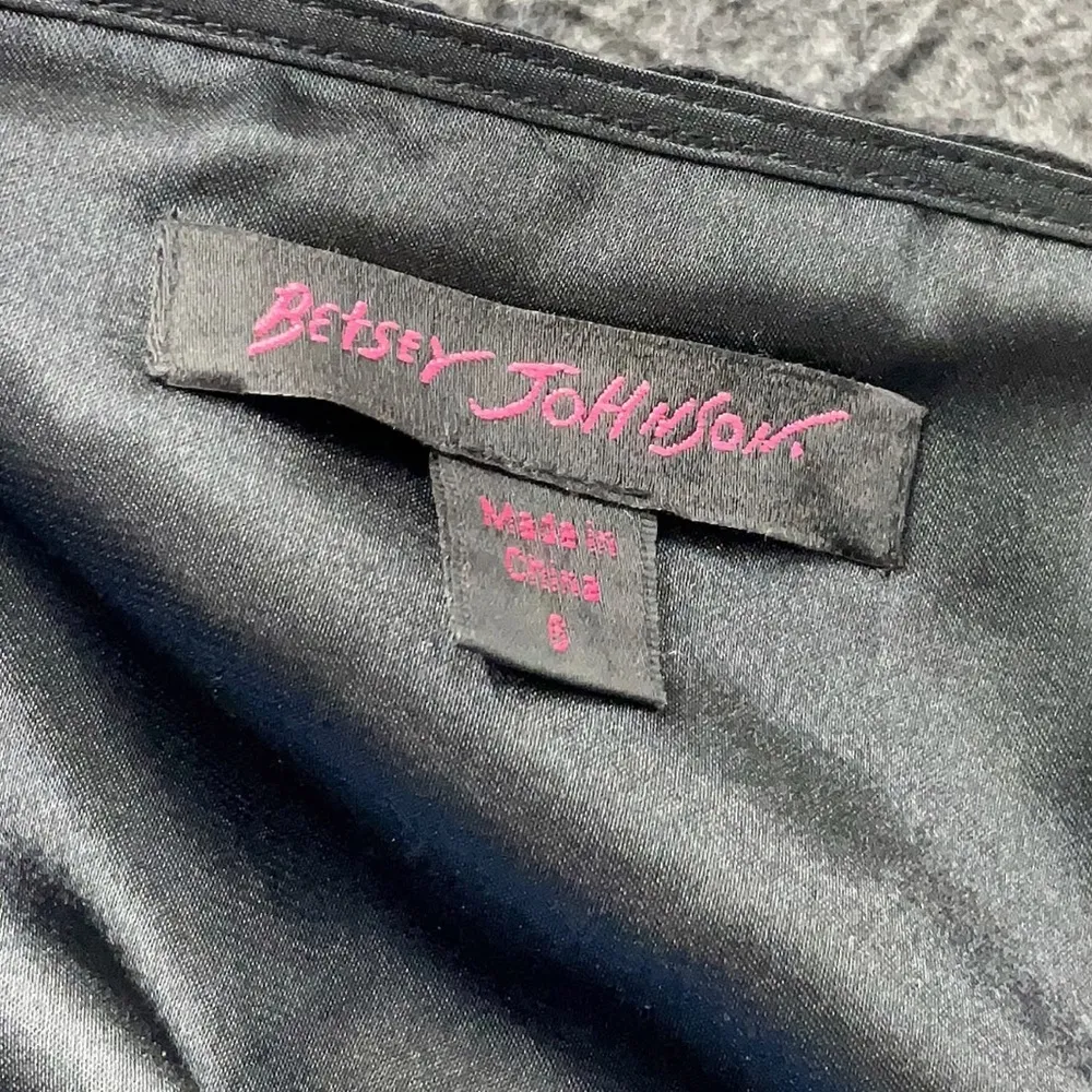 Evening Strapless Black Dress Pink Ribbon Belt Mini Dress Prom 6 - Image 3