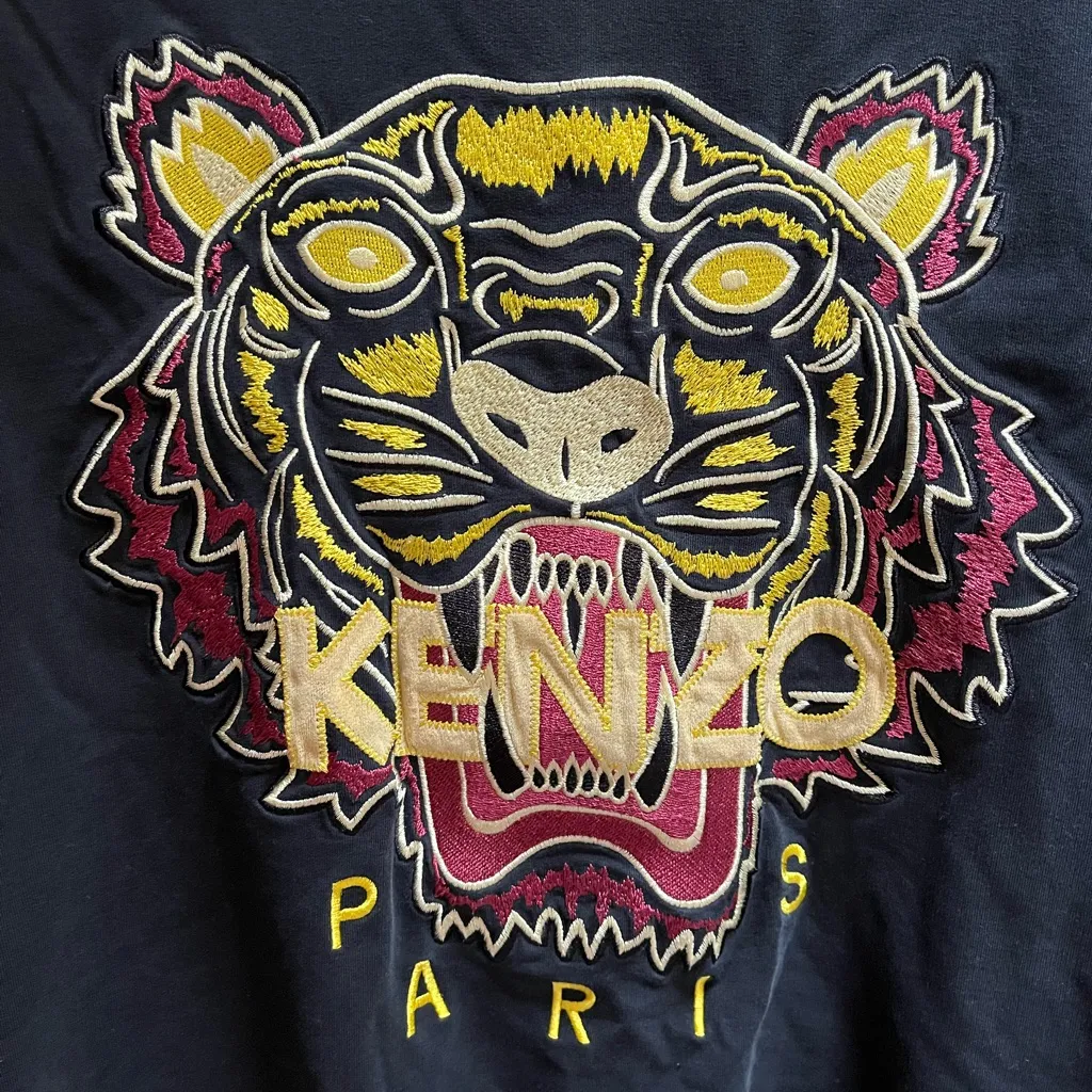 KENZO Paris embroidered tiger sweatshirt Black Yellow Large - Image 10