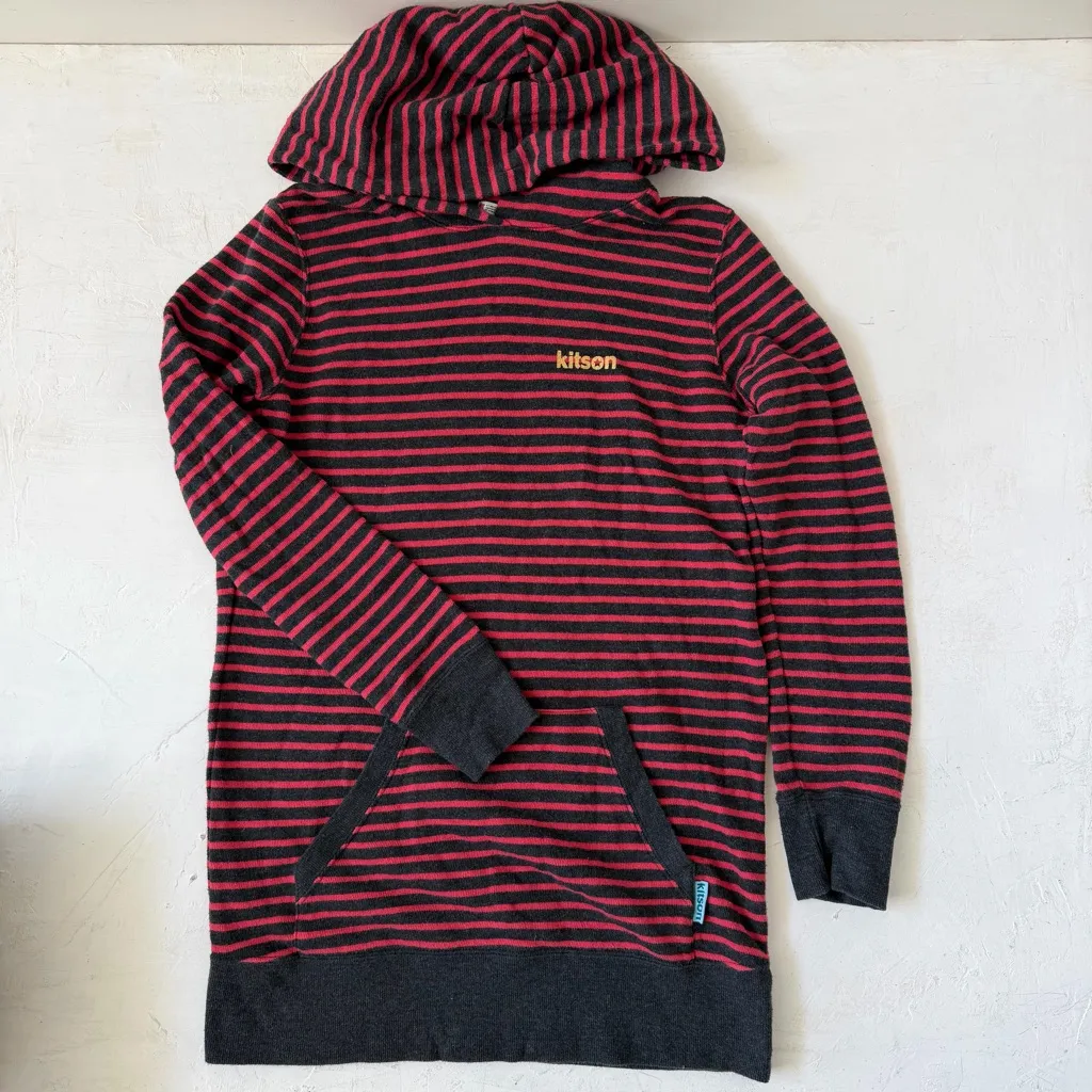 Kitson x UNIQLO Women's Striped Red and Black Hoodie Size M Size M - Image 2