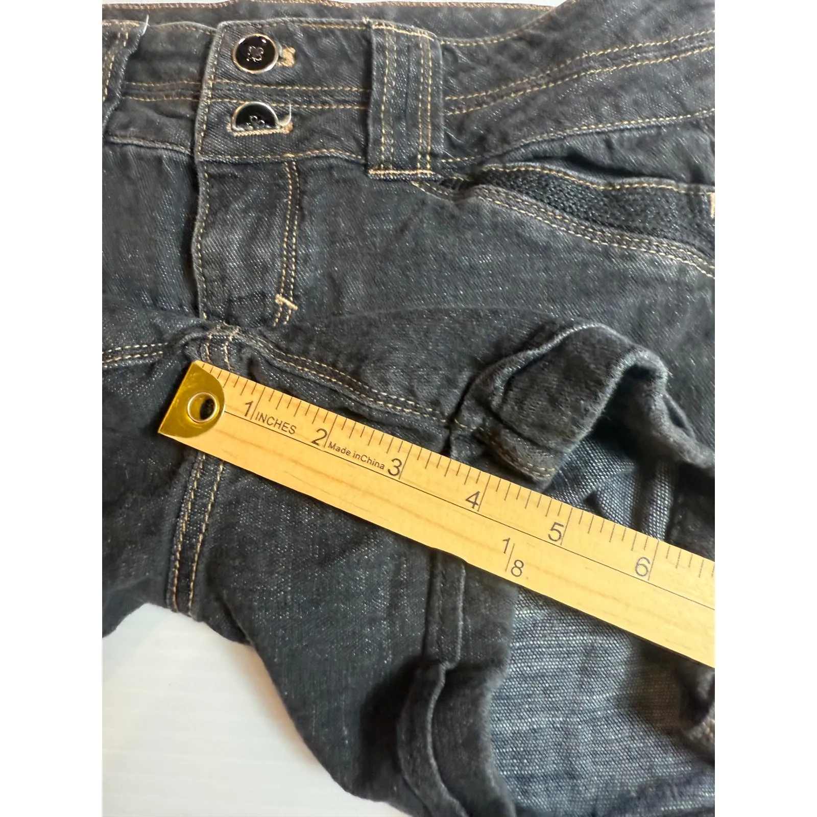 White‎ House Black Market Denim Shorts Black Wash Women's Size 00 - Image 5