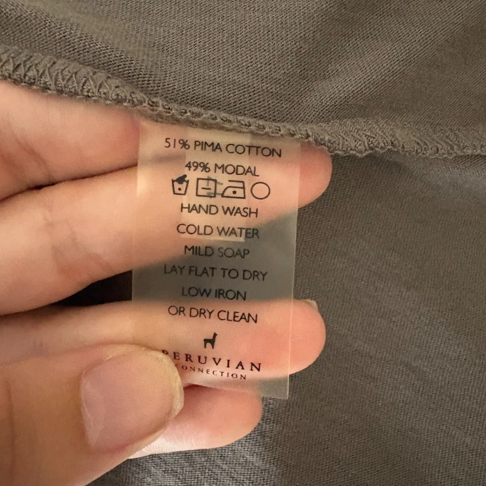 Peruvian Connection Asymmetrical Tank‎ Dress Gray Flowy Minimalist Size Medium - Image 6