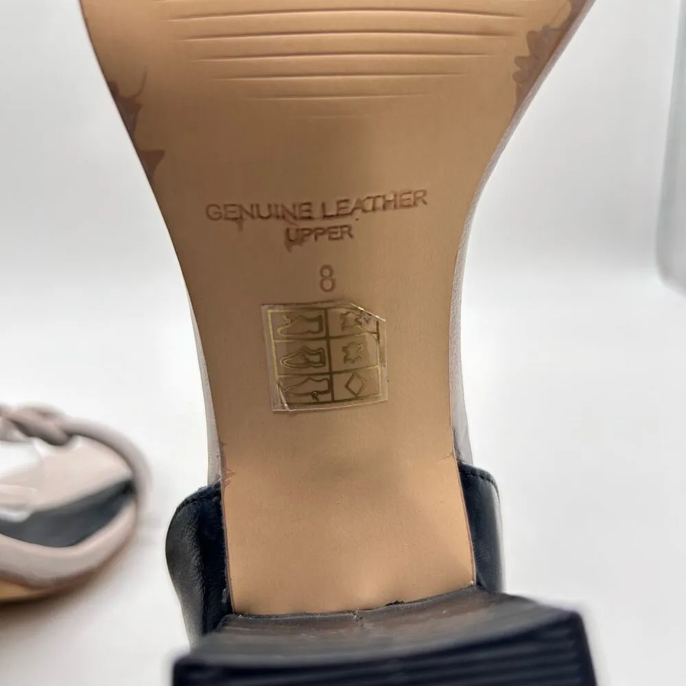 Journee Signature Sandal Women 8 Black Bone Leather Jettah Ankle Strap Heels NEW - Image 10