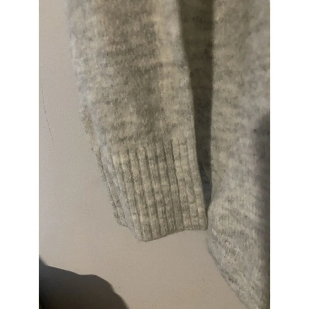 Lee Sweater Gray Marble Ribbed Detail Turtle Neck Size Medium Soft Split Sides - Image 4